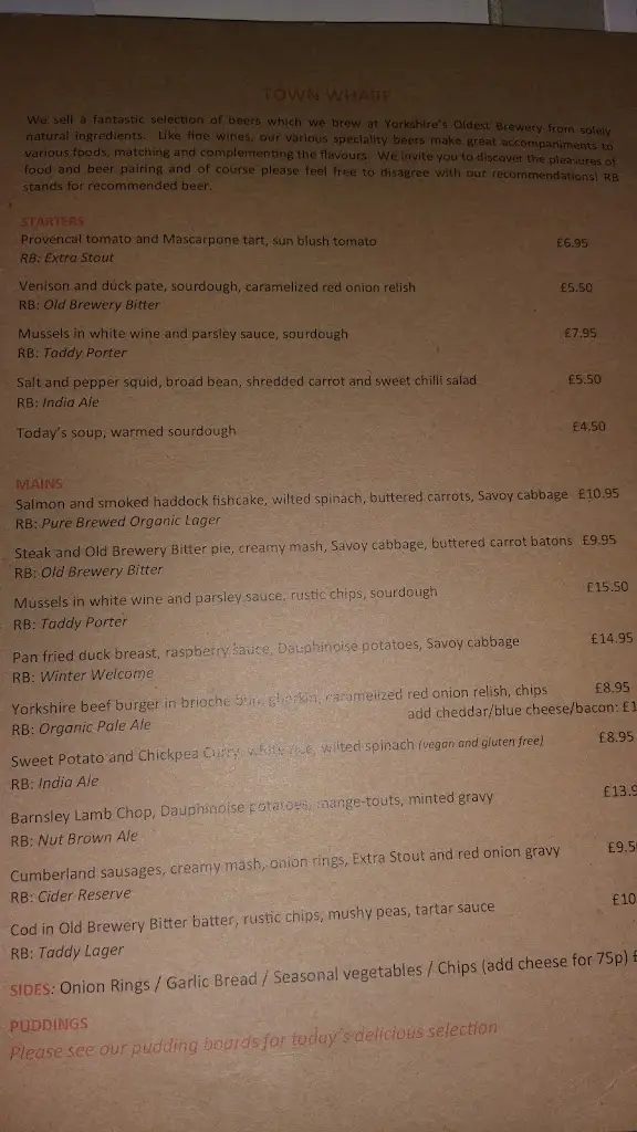 Menu_Town Wharf_Isleworth_immagine_4