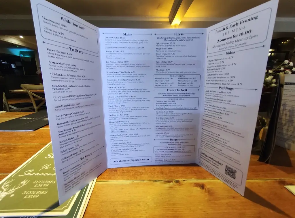 Menu_Ye Olde Saracen's Head_Balsall Common_image_1