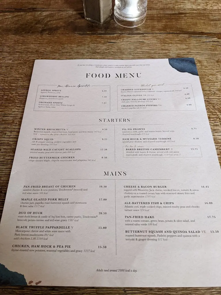 Menu_Ye Olde Saracen's Head_Balsall Common_image_2