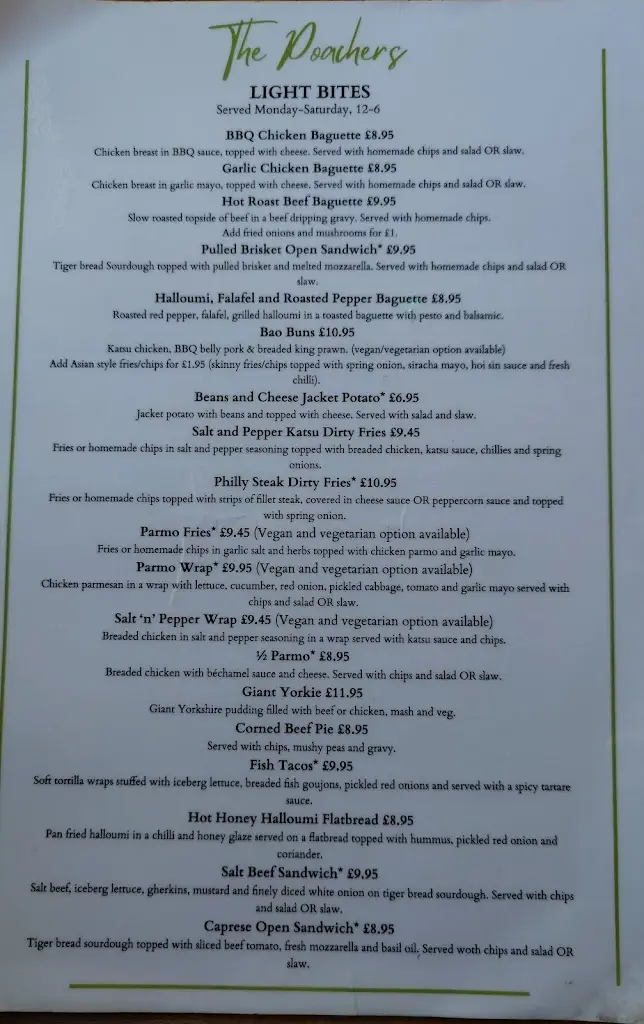 Menu_The Poachers_Kelloe_image_3