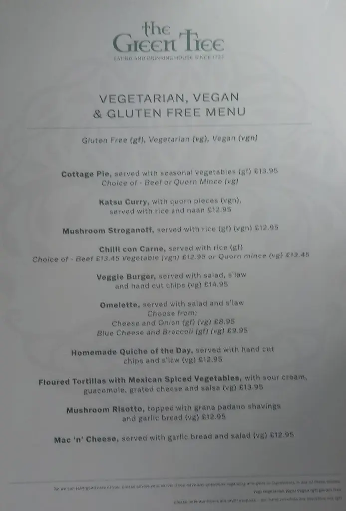Menu_The Green Tree 1727_Kelloe_image_3