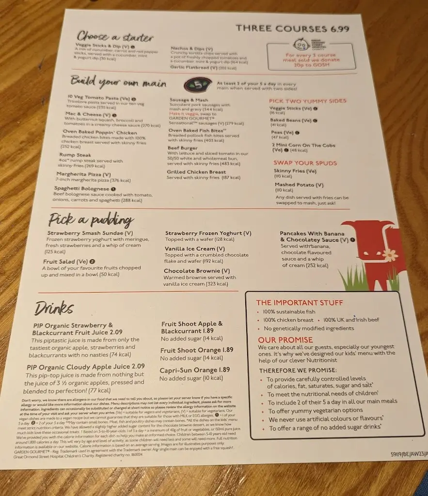 Menu_George In The Tree Beefeater_Balsall Common_image_2