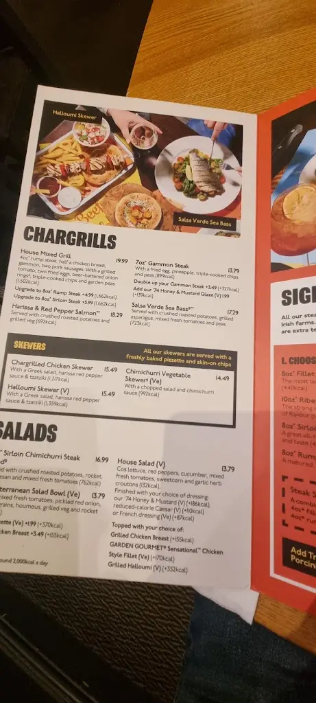 Menu_George In The Tree Beefeater_Balsall Common_image_3