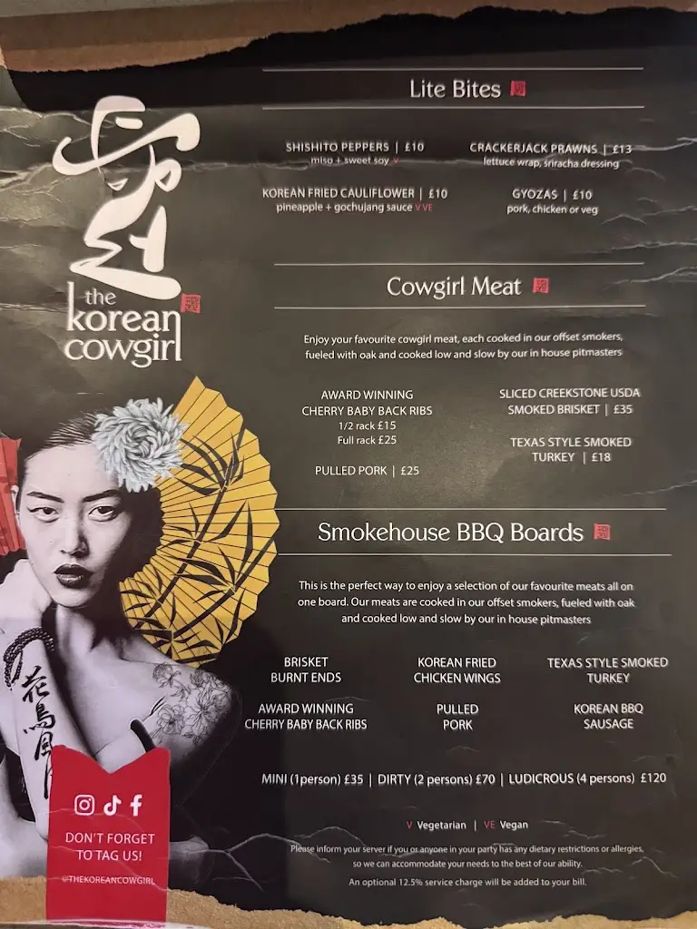 Menü_The Korean Cowgirl, Riverside_Kent_Bild_1