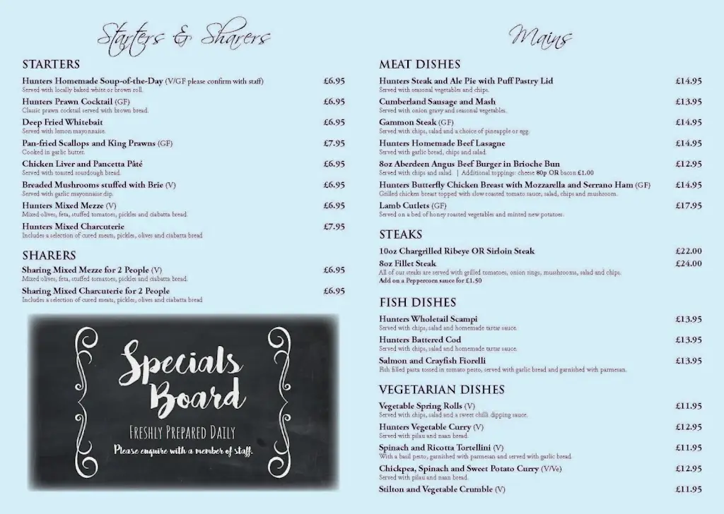 Menu_Old Hunters Lodge_Kensworth_image_1