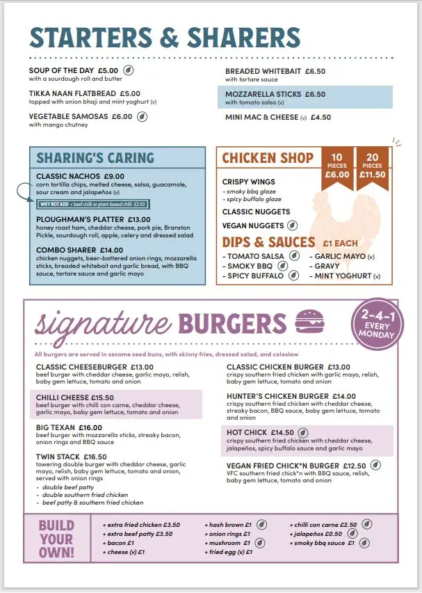 Menu_The White Horse_Balsall Common_image_1