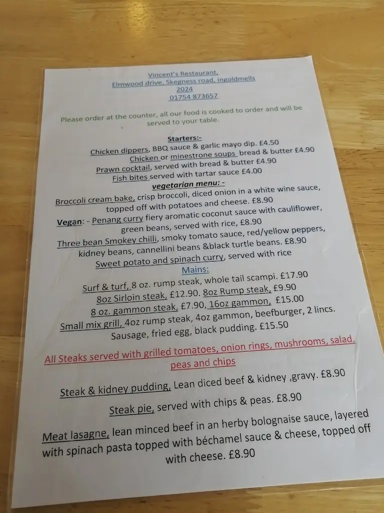 Menu_Vincent's Restaurant_Ingoldmells_image_2