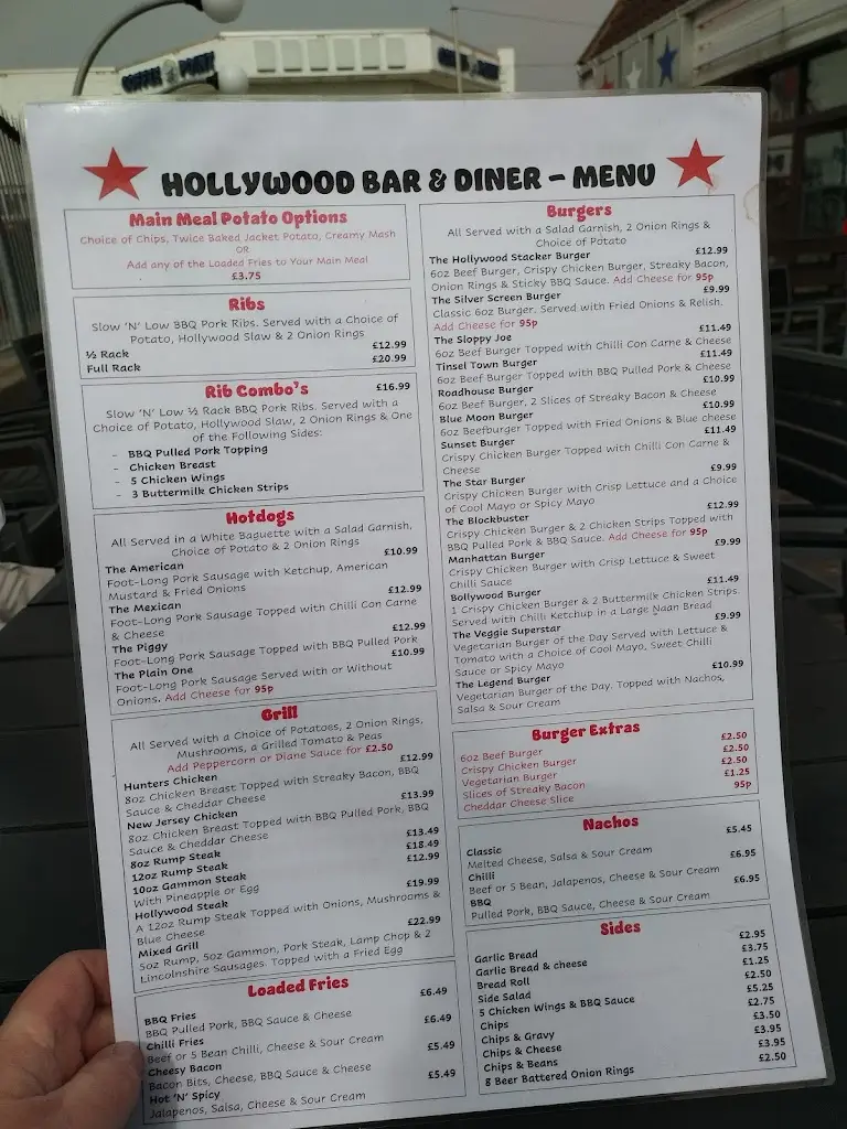 Menu_The Hollywood Bar & Diner_Ingoldmells_image_1
