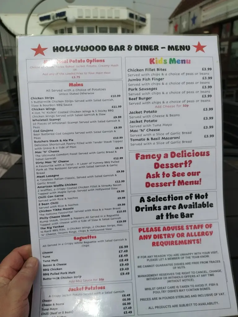 Menu_The Hollywood Bar & Diner_Ingoldmells_image_2