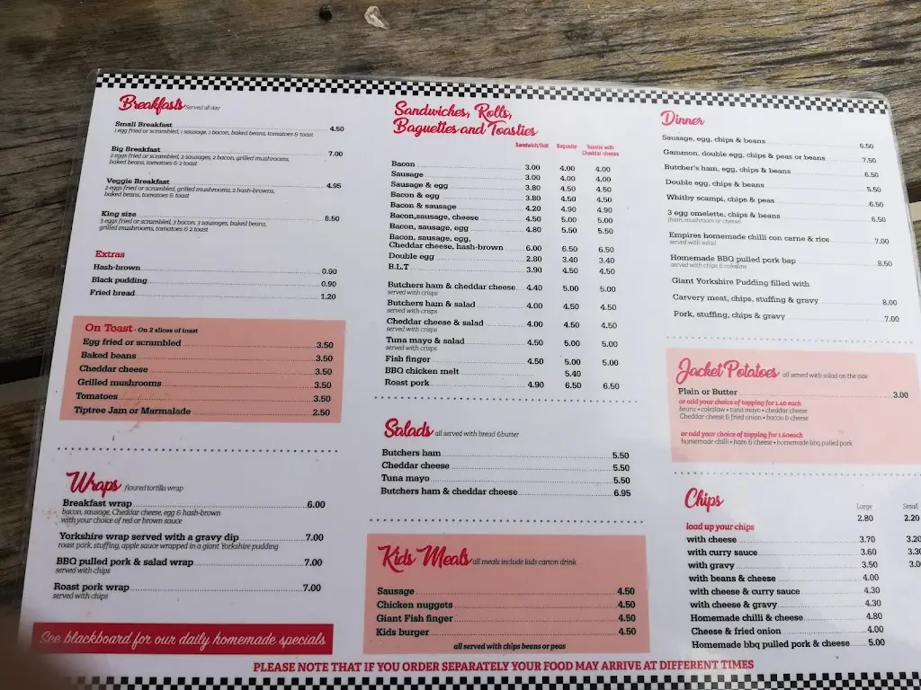 Menu_Empire diner_Ingoldmells_image_2