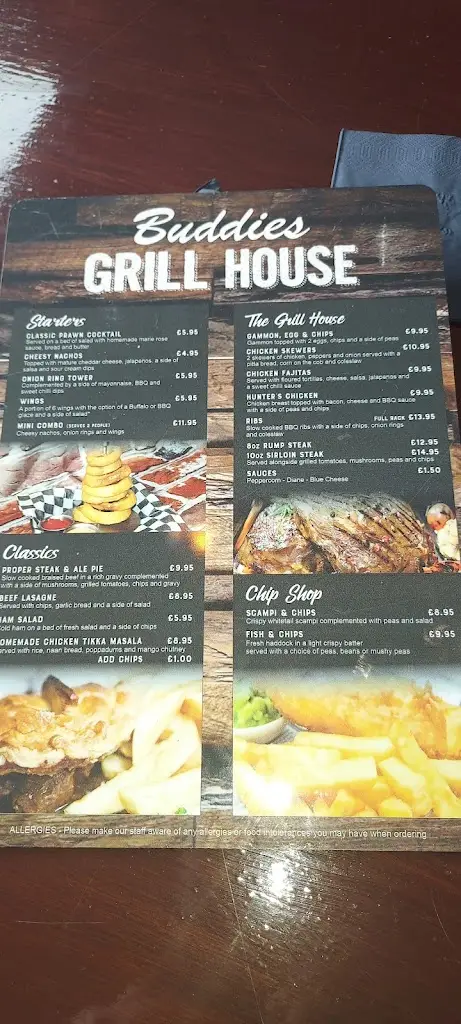 Menu_Buddies Family Showbar & Grill House_Ingoldmells_image_4