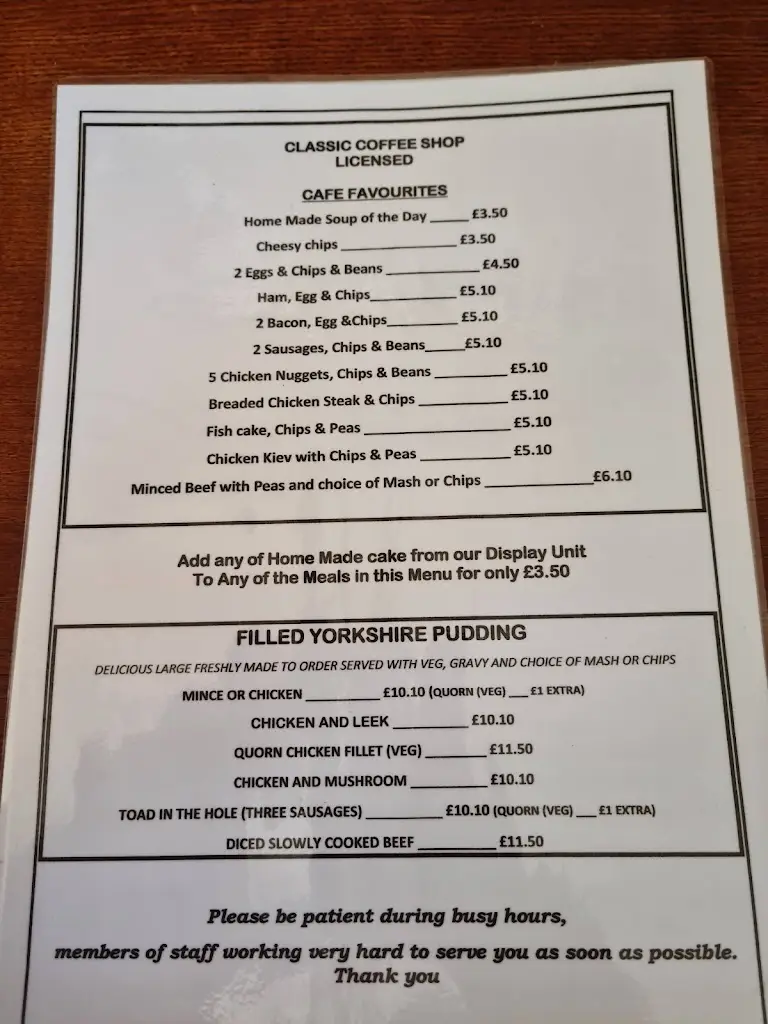 Menu_Classic Coffee Shop_Ingoldmells_image_3