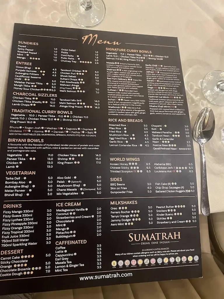 Menu_Sumatrah Indian Dining_Balsall Common_image_2