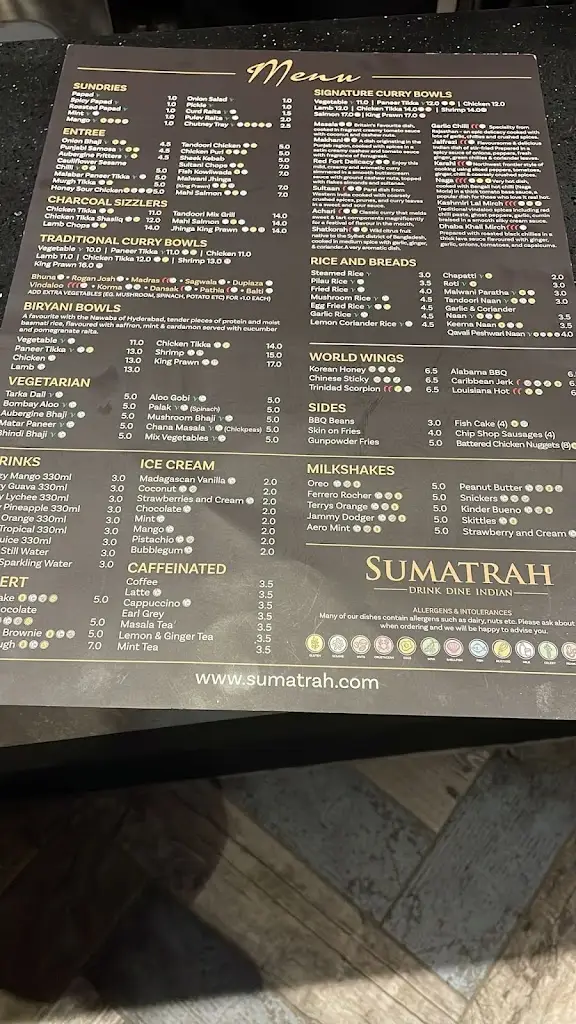 Menu_Sumatrah Indian Dining_Balsall Common_image_3