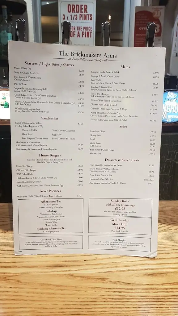 Menu_The Brickmakers Arms_Balsall Common_image_1