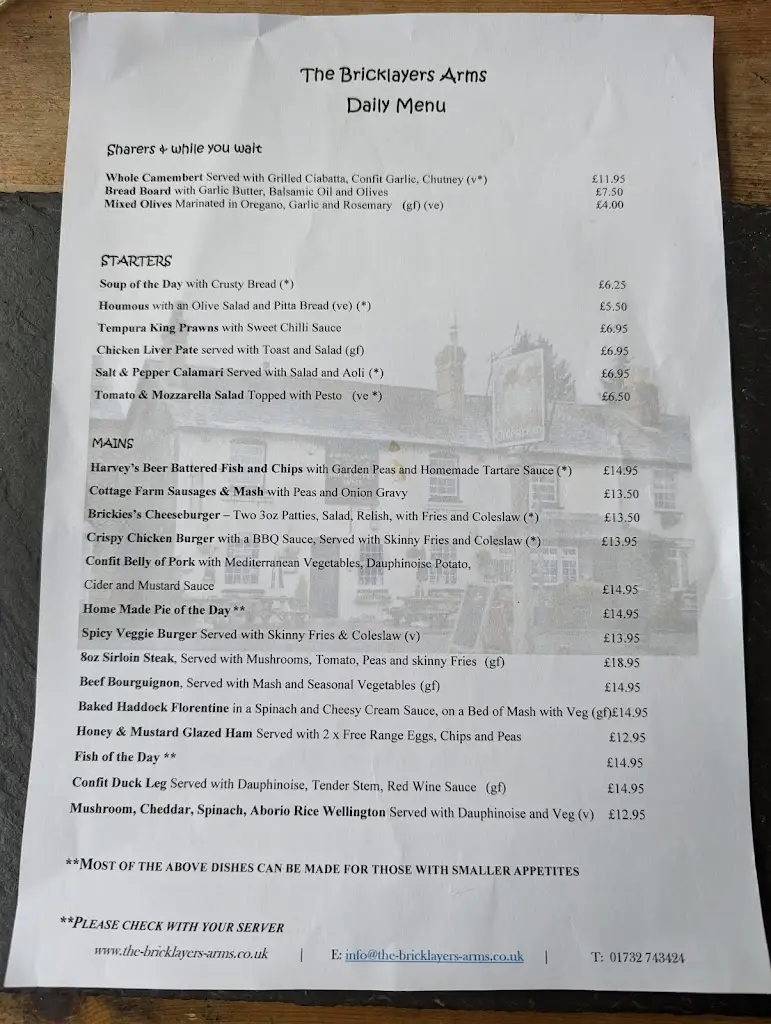 Menu_The Bricklayers Arms_Kemsing_image_1