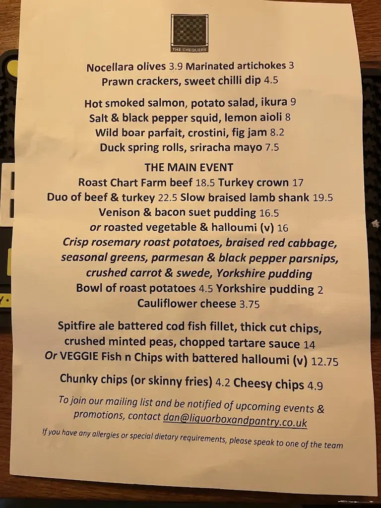 Menu_Chequers Inn_Kemsing_image_1