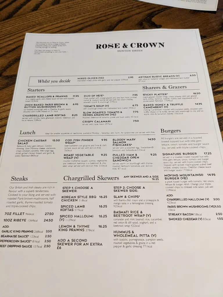 Menu_Rose & Crown Sevenoaks_Kemsing_immagine_1