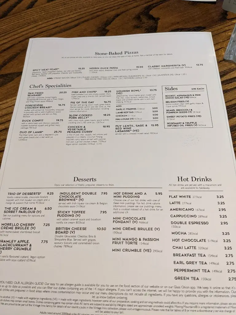 Menu_Rose & Crown Sevenoaks_Kemsing_immagine_2