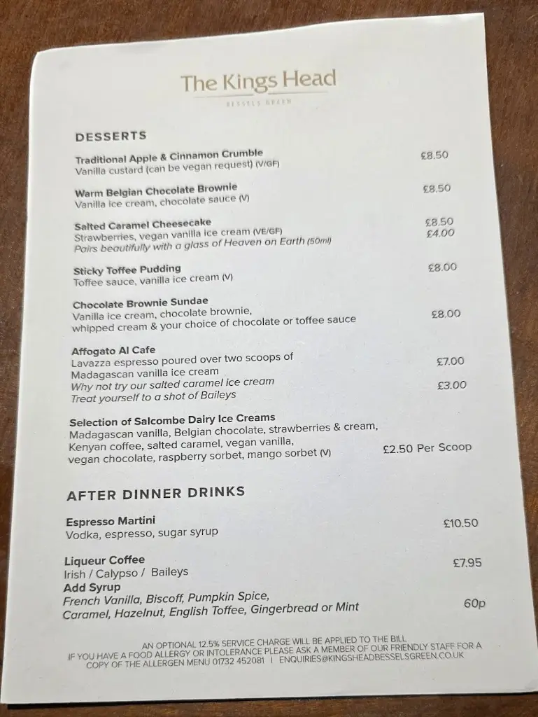 Menu_The Kings Head Bessels Green_Kemsing_image_2