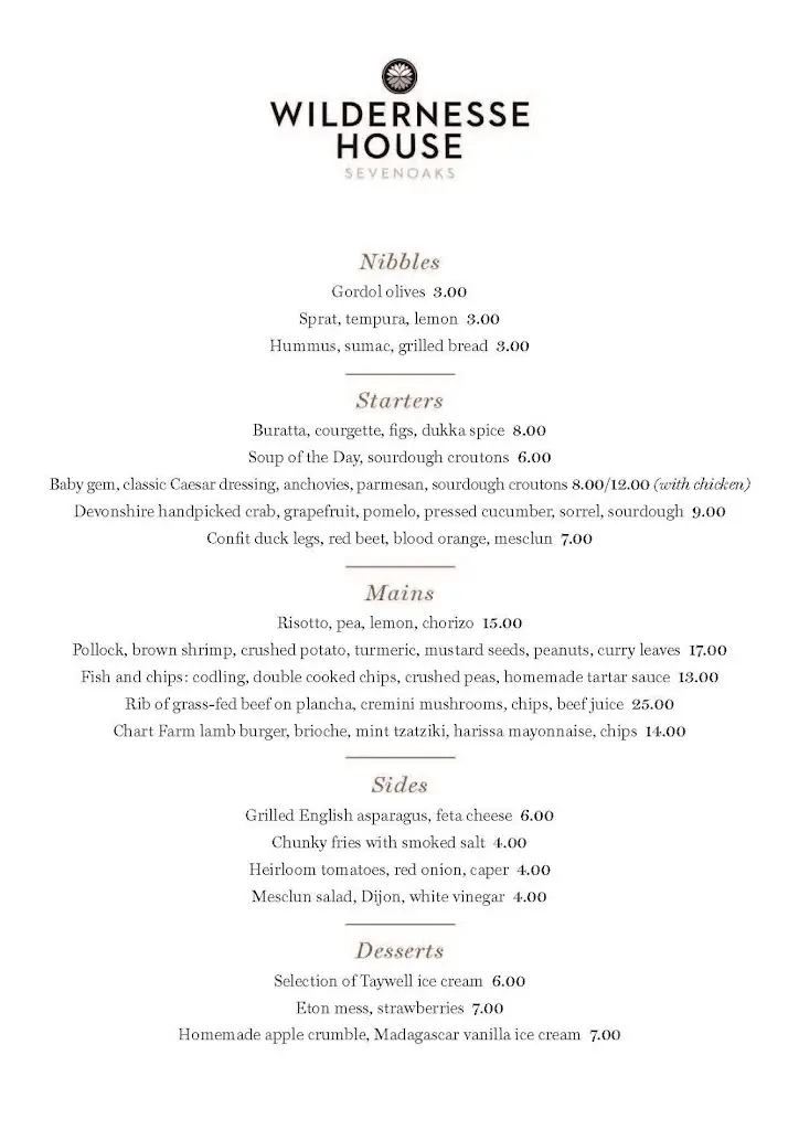 Menu_The Pavilion at Wildernesse House_Kemsing_image_1
