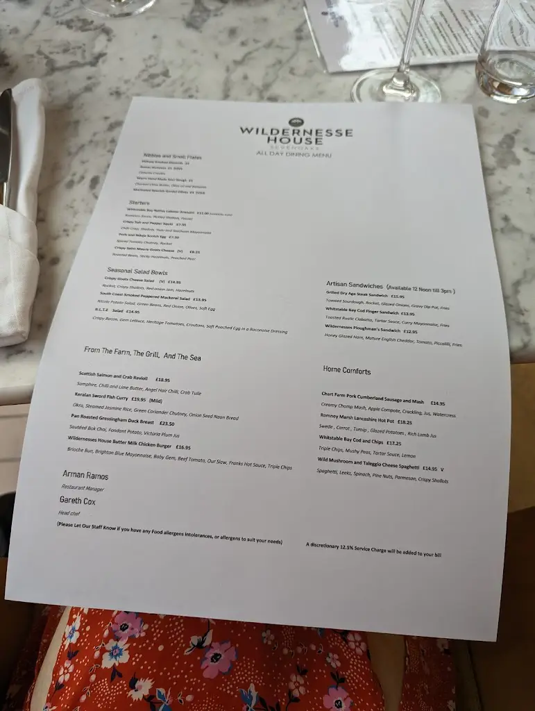 Menu_The Pavilion at Wildernesse House_Kemsing_image_2