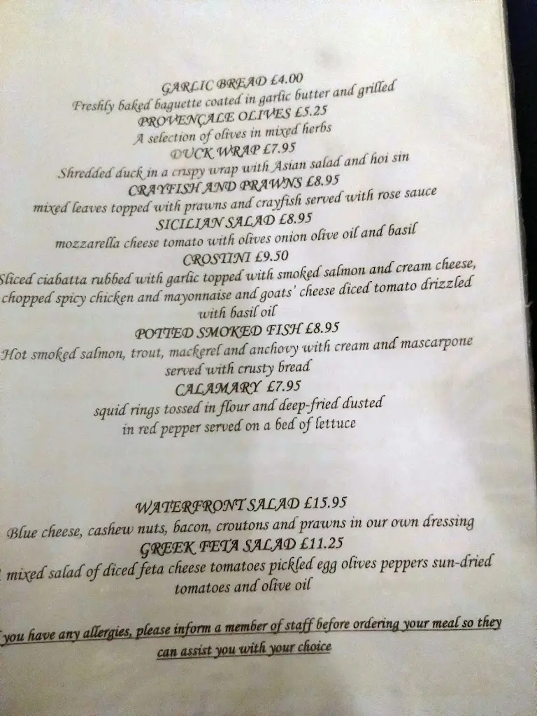 Menu_The Waterfront_Kessingland_image_1