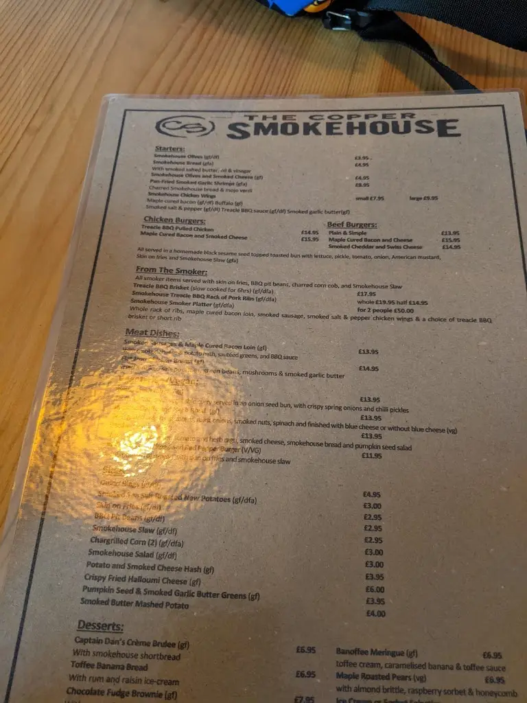 Menü_The Copper Smokehouse_Kessingland_Bild_3