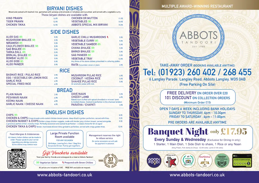Menu_Abbots Tandoori_Abbots Langley_immagine_2