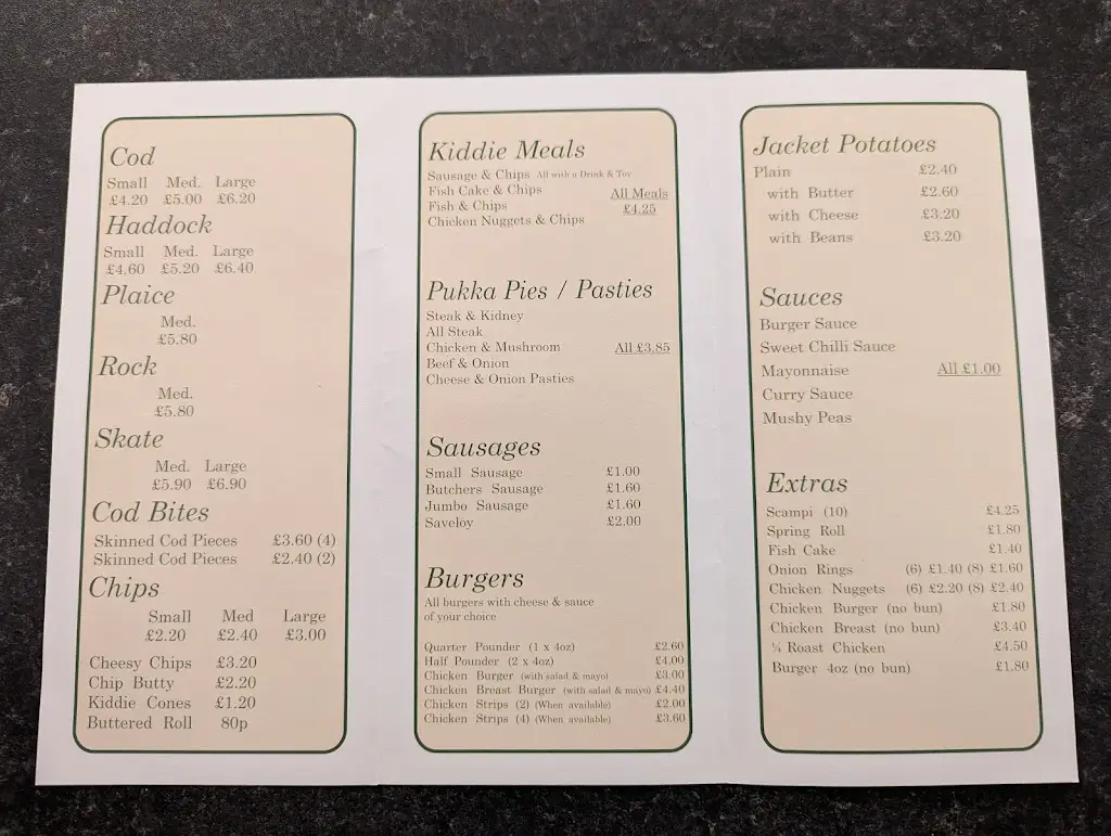 Menu_The Village Fryer_Kessingland_image_2