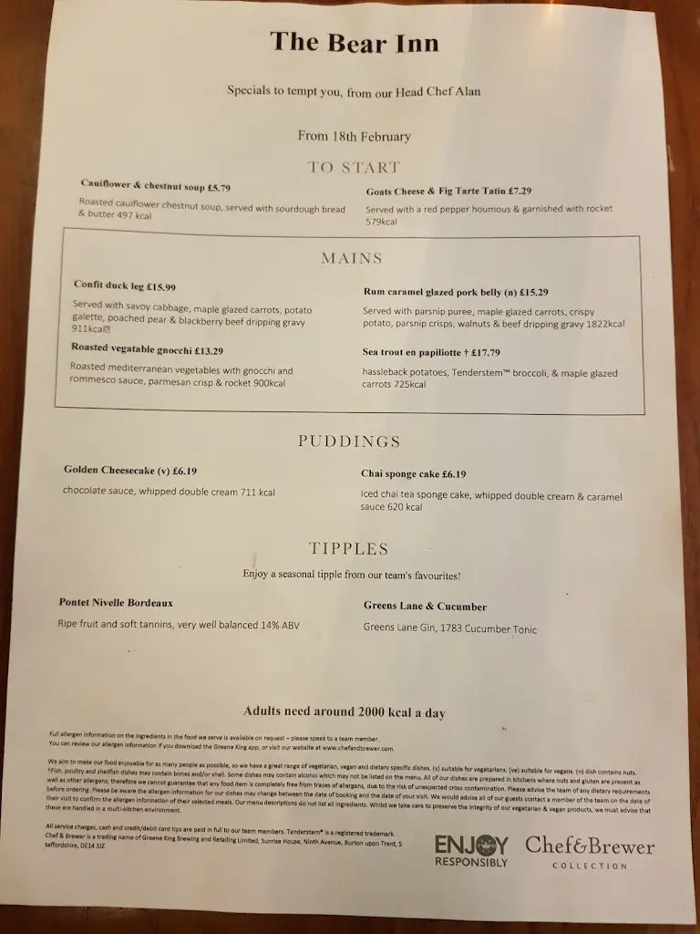Menu_Bear Inn_Balsall Common_image_2