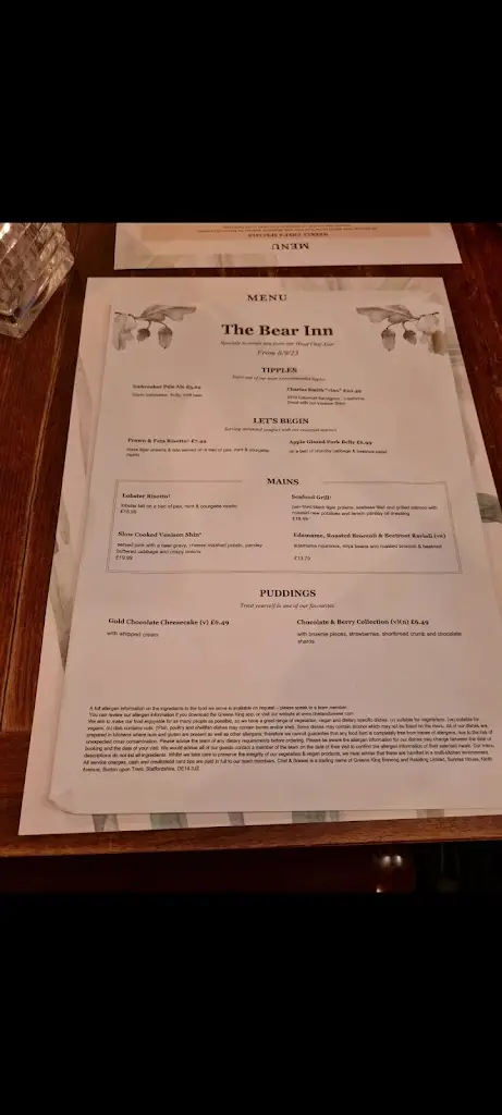 Menu_Bear Inn_Balsall Common_image_4