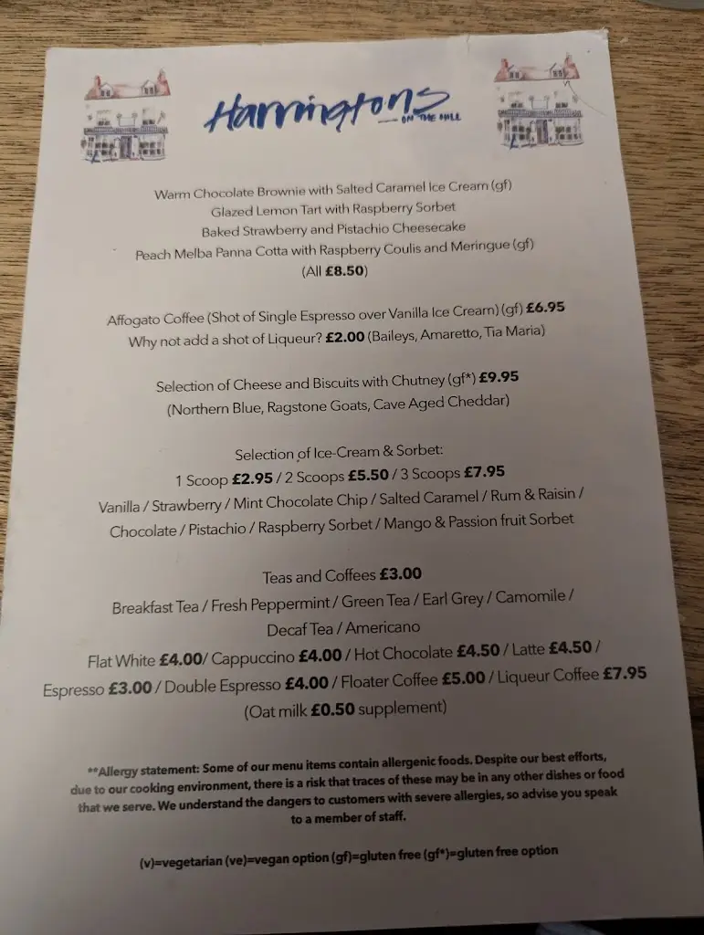 Menu_Harringtons On The Hill_Kenilworth_image_1