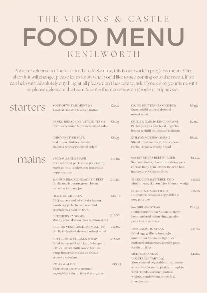 Menu_Virgins & Castle_Kenilworth_image_2