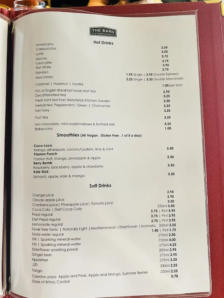 Menu_The Barn At Berryfields_Balsall Common_image_1