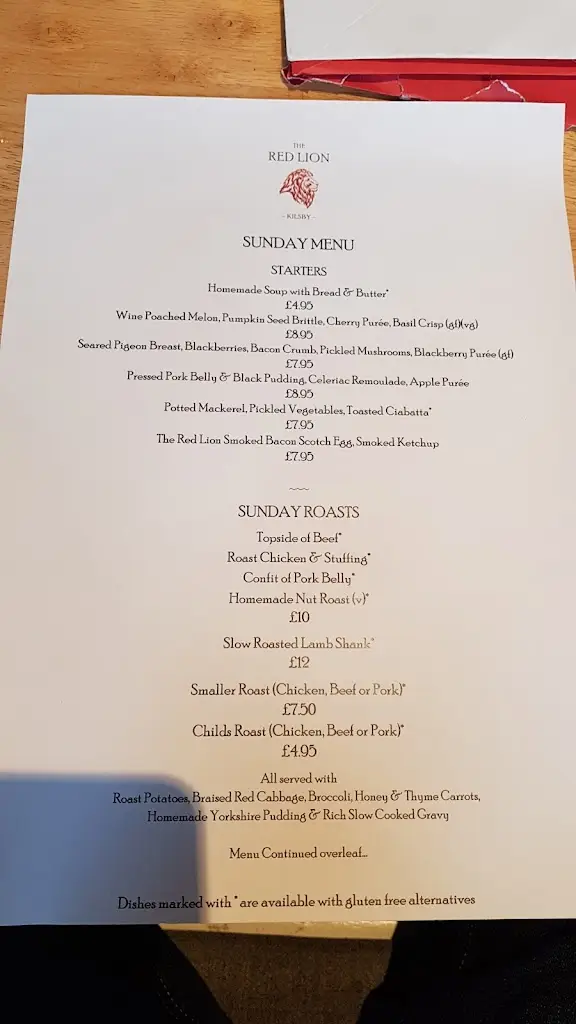 Menu_The Red Lion_Kilsby_image_1