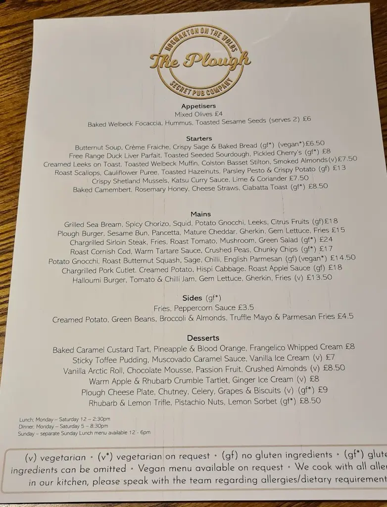 Menu_The Plough At Normanton_Keyworth_image_4
