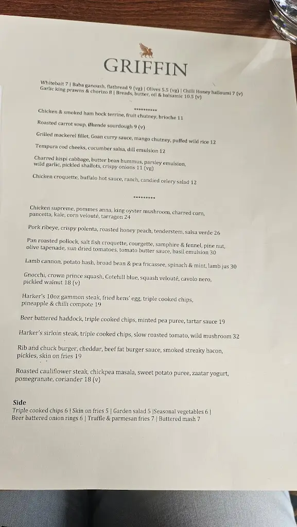 Menu_The Griffin Plumtree_Keyworth_imagen_1