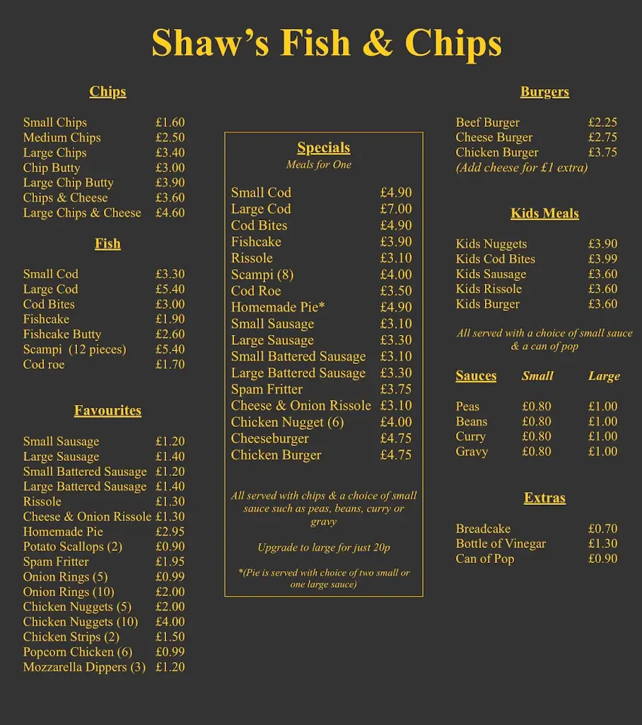 Menu_Shaw’s Fish & Chips_Killamarsh_image_1