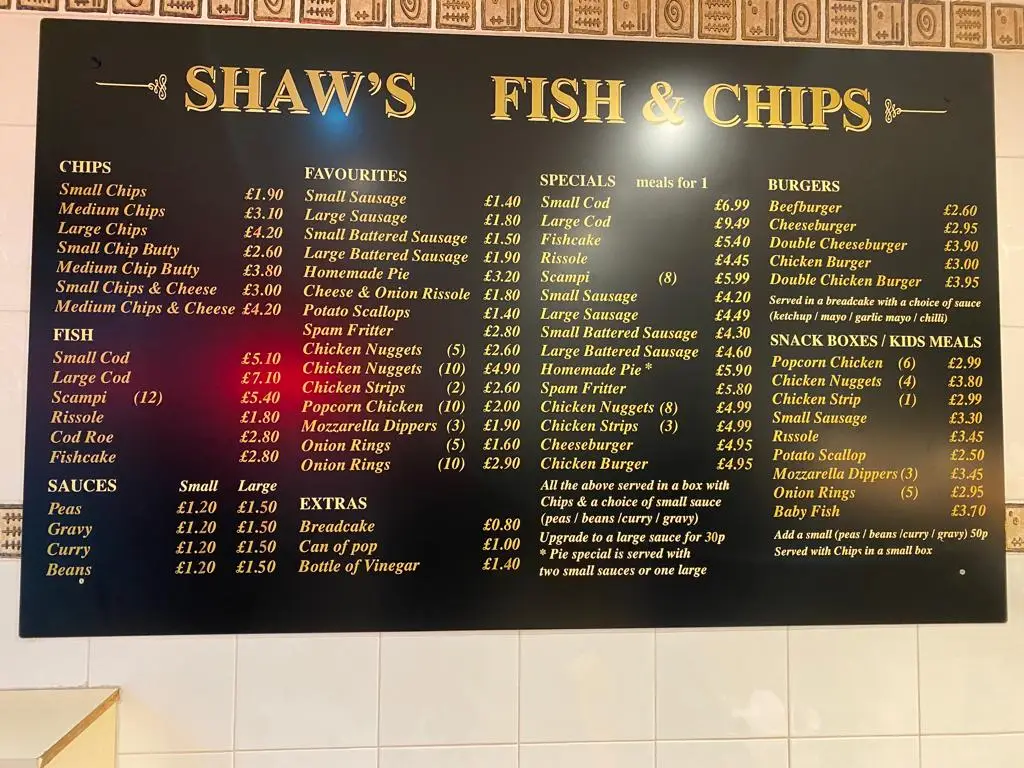 Menu_Shaw’s Fish & Chips_Killamarsh_image_2