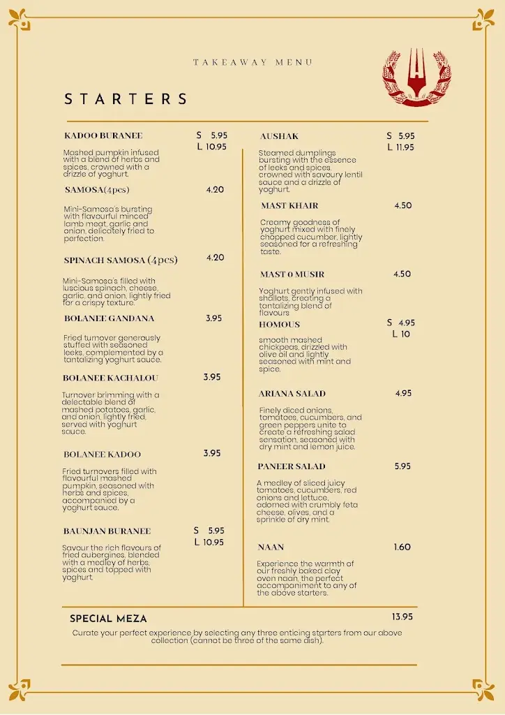 Menu_Ariana II_Kilburn_image_3