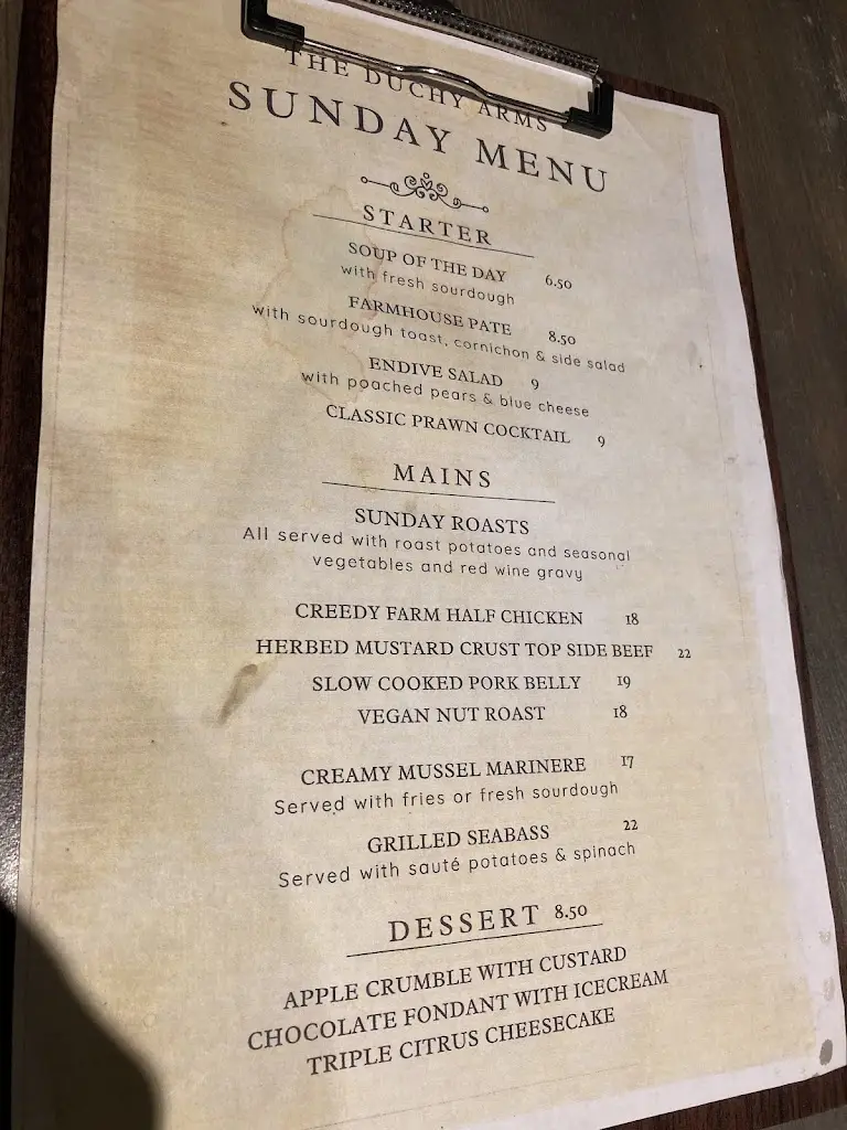 Menu_The Duchy Arms_Kennington_image_1
