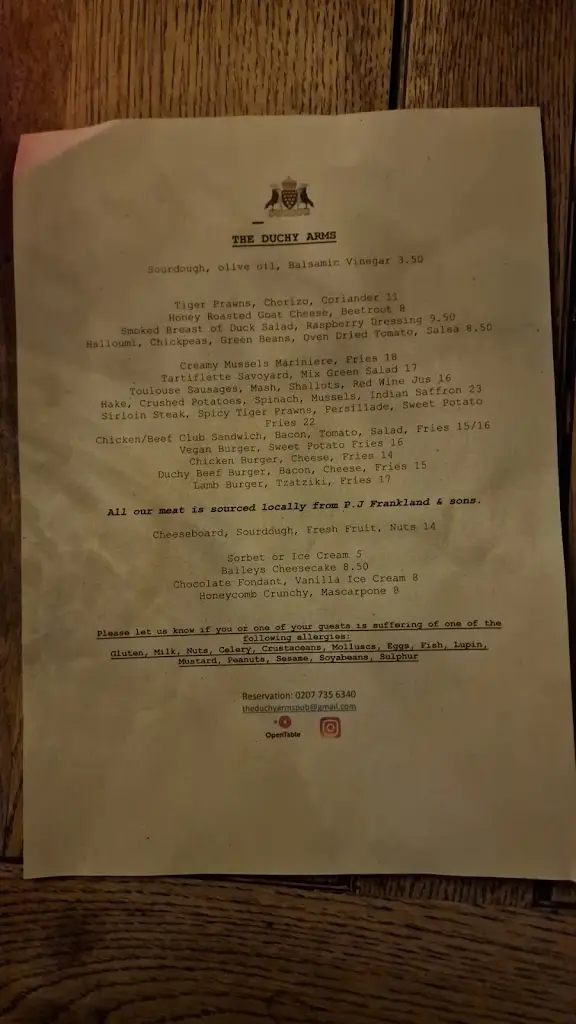 Menu_The Duchy Arms_Kennington_image_4