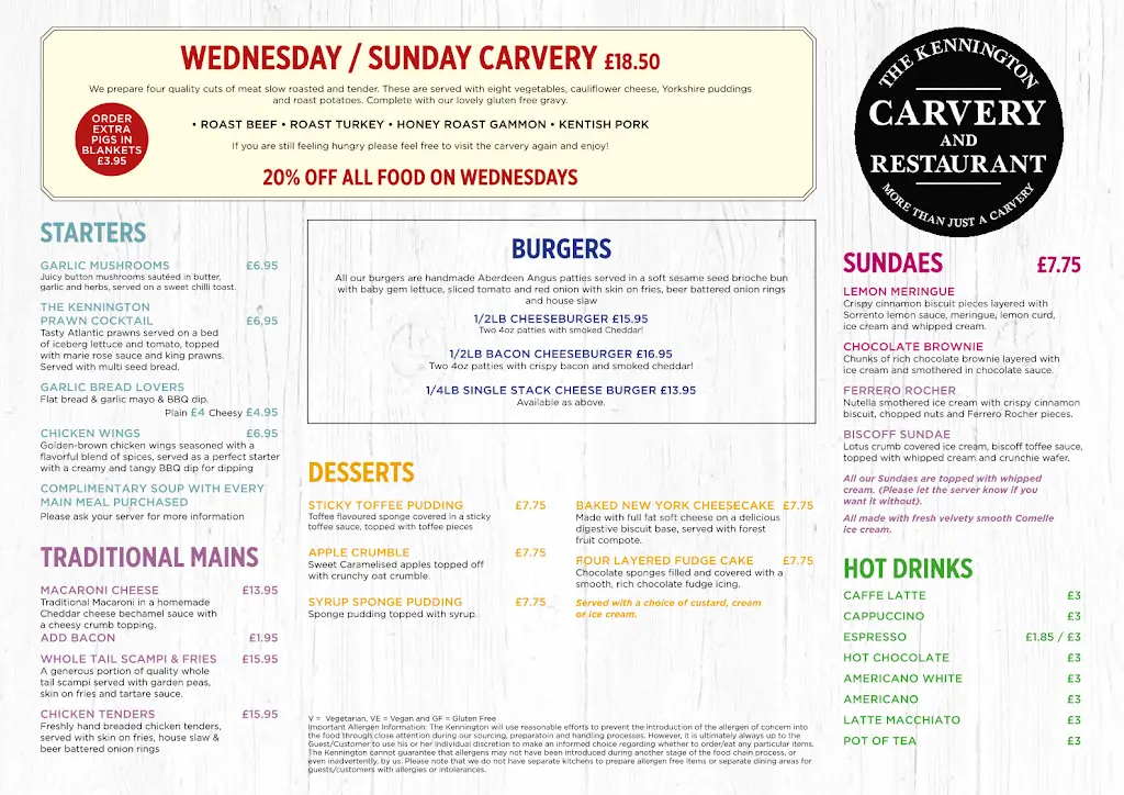 Menu_The Kennington Carvery and Restaurant_Kennington_image_2
