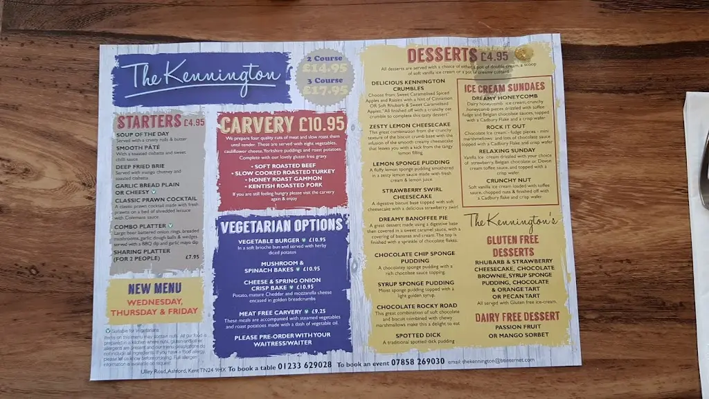 Menu_The Kennington Carvery and Restaurant_Kennington_image_3