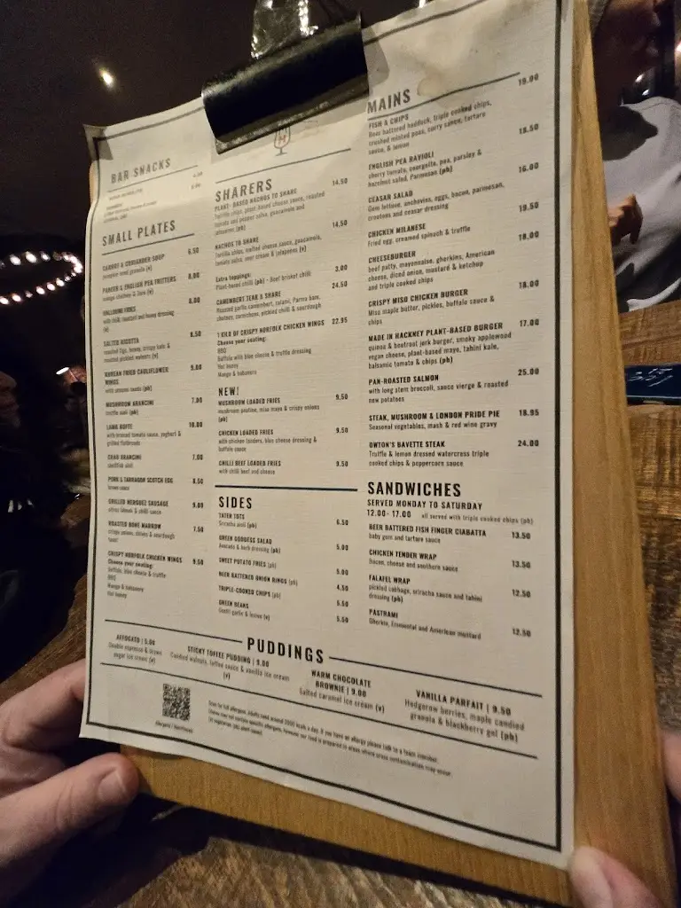 Menu_The Hercules, Lambeth_Kennington_image_2