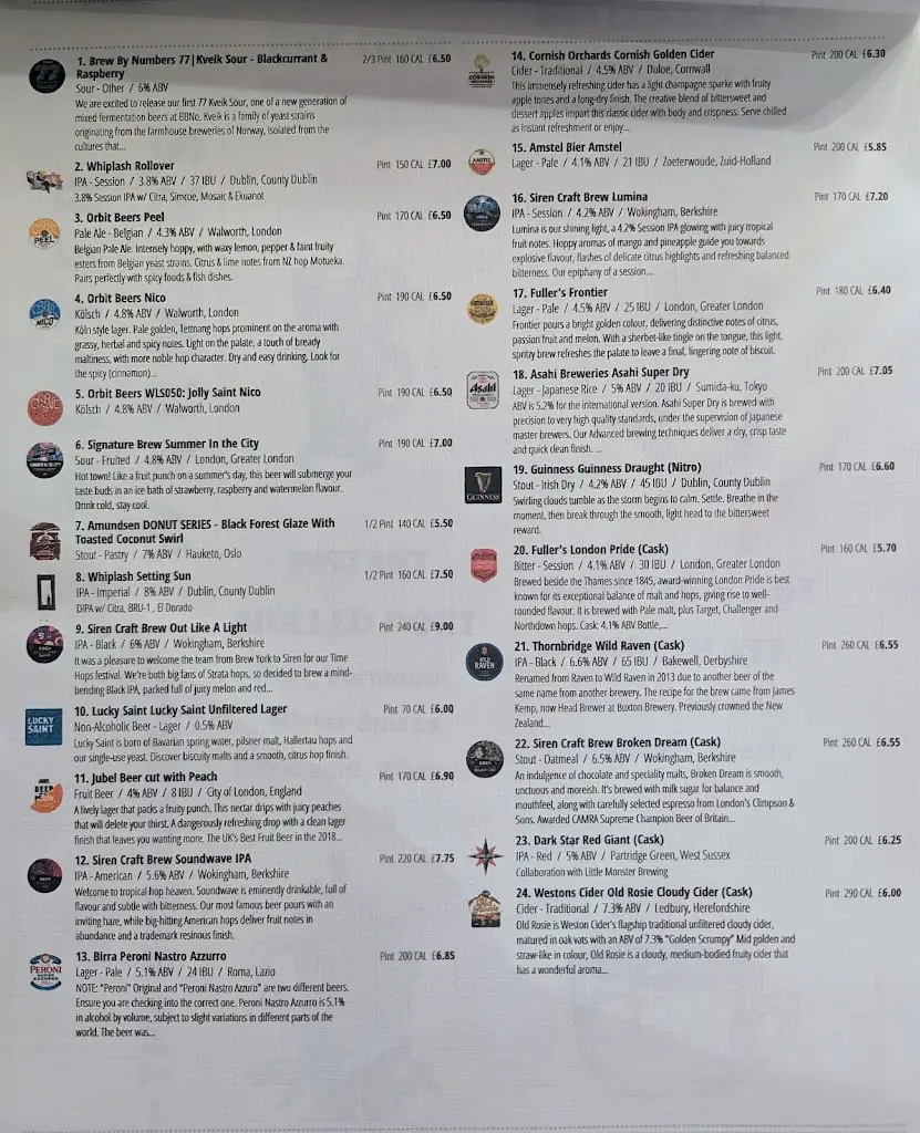 Menu_The Hercules, Lambeth_Kennington_image_3