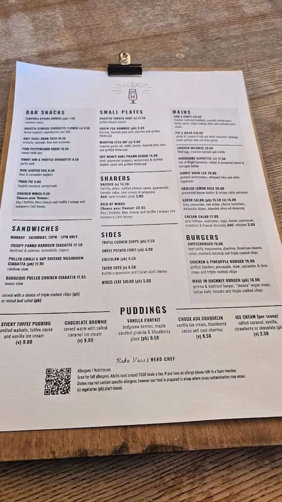 Menu_The Hercules, Lambeth_Kennington_image_4