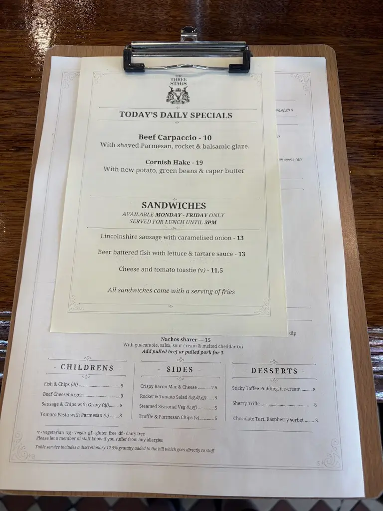 Menu_The Three Stags_Kennington_image_4