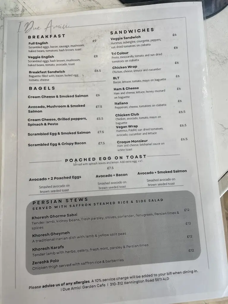 Menu_I Due Amici Garden Cafe_Kennington_image_1